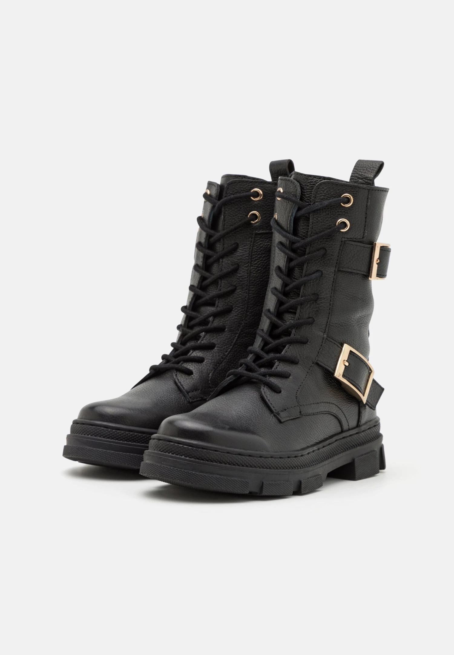 Friboo Leather - Botas Con Cordones -Black 2 Friboo Leather - Botas Con Cordones -Black - Image 2